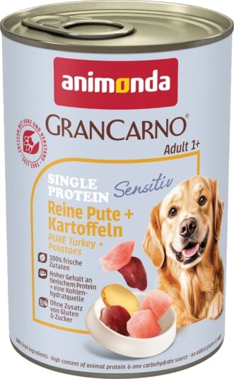 Animonda Grancarno Våtfôr Adult Single Protein Sensitiv & Poteter Kalkun 24 X 400 G