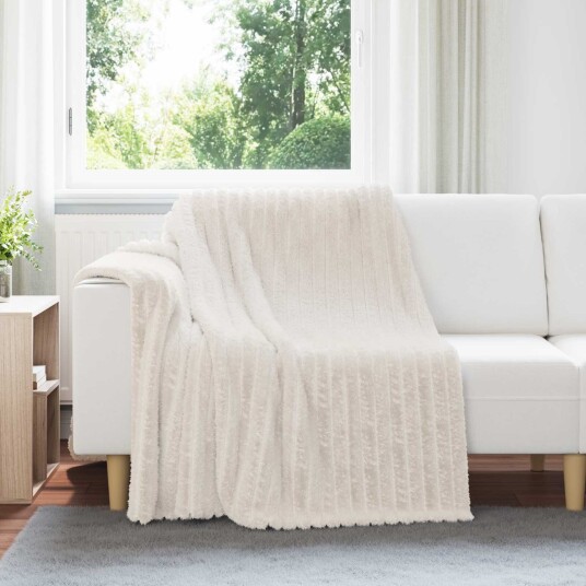 vidaXL Kastepledd 6 pcs Krem 200 x 150 cm Fleece
