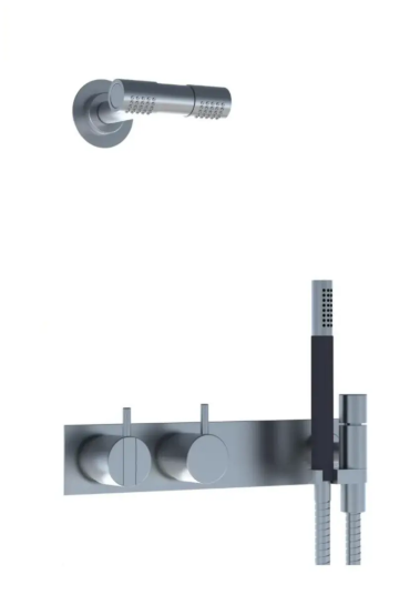 Vola 2473-081D dusjbatteri Med hode- og hånddusj, Mokka