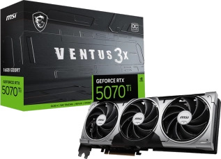 MSI GeForce RTX 5070 Ti Ventus 3X OC Grafikkort 16GB GDDR7 med 3 vifter