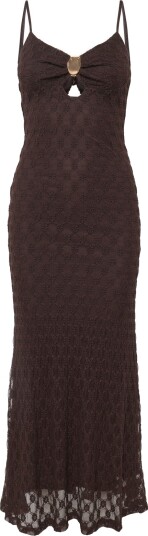 Bardot Karla Gold Clasp Midi Dress Brown S Bardot Karla Gold Clasp Midi Dress Brown S