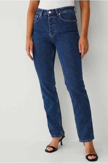 Ellos Collection Rette jeans med høy midje Blå