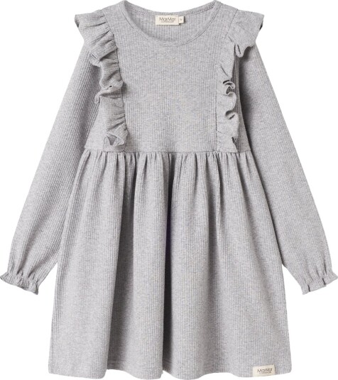 MarMar Kjole Rib/Modal Dikt Light Grey Melange MarMar 6 år 116 Kjole Grå