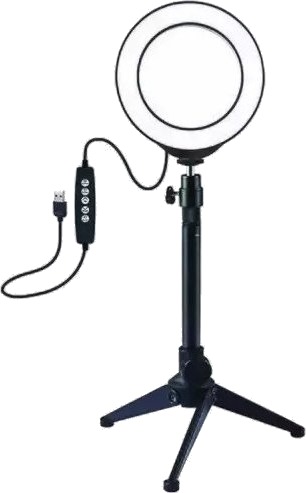 Puluz Led Ringlampe 12 Cm Med Stativ Bordstativ Opptil 24,5 Cm Usb Rgbw Pkt3049b