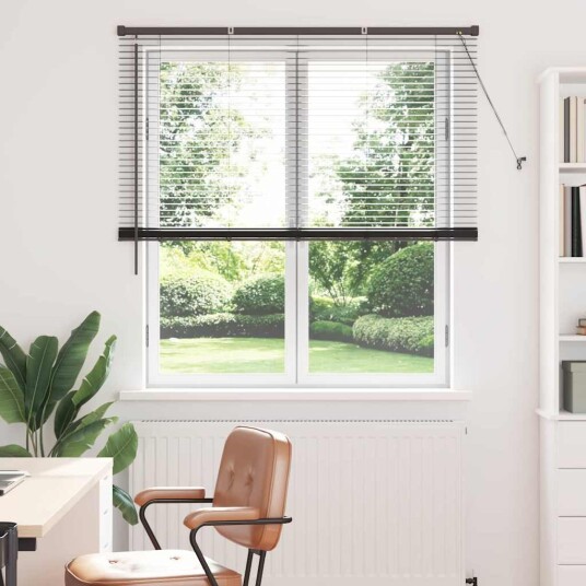 Vindu Persienne med gardiner Svart Aluminium