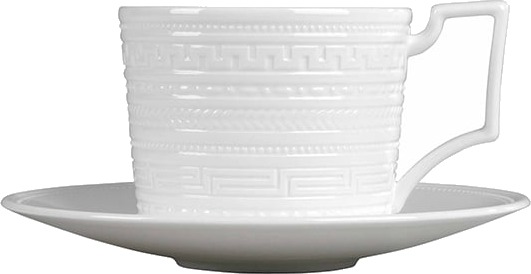 Wedgwood Intaglio tekopp & asjett hvit Wedgwood Intaglio tekopp & asjett hvit