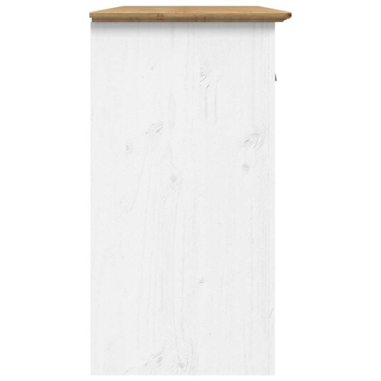 vidaXL Bokhylle BODO hvit og brun 115x43x79,5 cm heltre furu