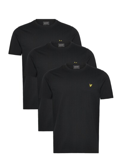 Lyle & Scott 3 Pack Plain T Shirt Black XXL Lyle & Scott 3 Pack Plain T Shirt Black XXL