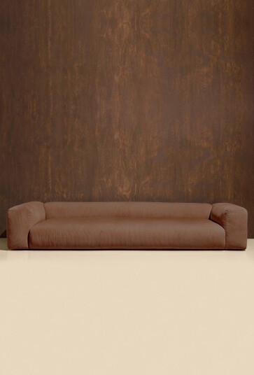 Jotex 4seters Sofa Kryssfiner/Polyeterskum/Polyester/Furu Mørk brun kordfløyel Wenju 2058285050