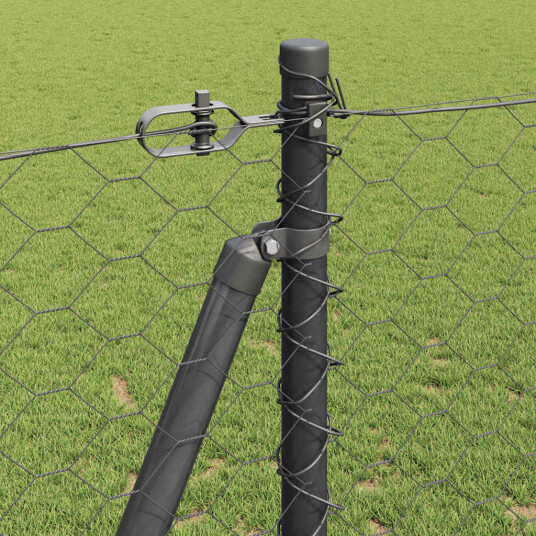 Gjerde med innlegg. Grå 1.2 x 50 m PVC belagt stål