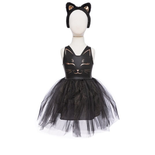 Great Pretenders Black Cat Dress and Headpiece 3-4 år