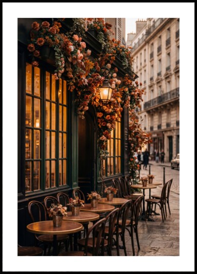 Autumn Parisian Cafe Plakat / 100x150