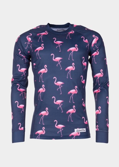 Blount & Pool Crewneck L/S Baselayer Navy Flamingo L Ullundertøystrøyer Blount & Pool Crewneck L/S Baselayer Navy Flamingo L Ullundertøystrøyer