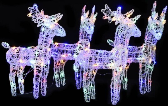 vidaXL Julereinsdyr 4 stk flerfarget 160 LED akryl vidaXL Julereinsdyr 4 stk flerfarget 160 LED akryl