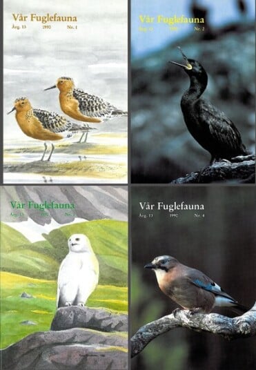 Norsk Ornitologisk Forening Vår Fuglefauna   1990  hele årgang 13