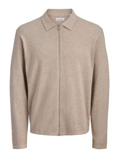 Jack & Jones Jjcole Knit Zip Cardigan   Beige   L