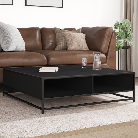 Salongbord svart 100x100x30 cm konstruert tre og metall 8721102838330