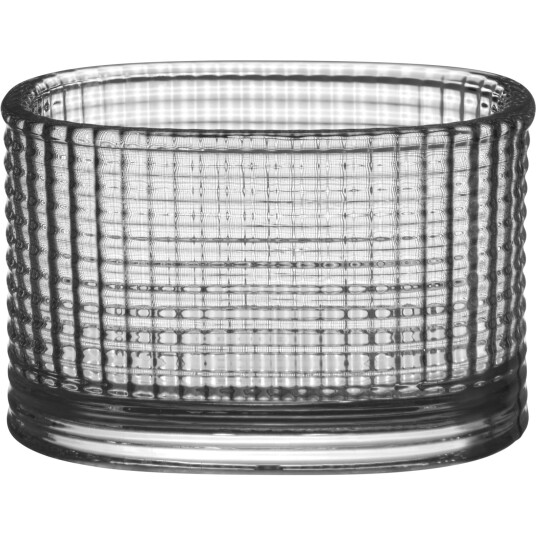 Orrefors Magica lyslykt Super Ellipse 5 cm Grå med ribbet tekstur