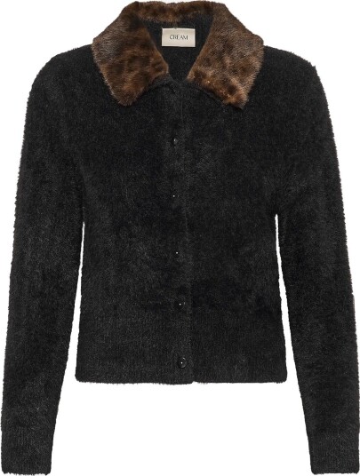 Cream Crinaya Knit Cardigan   PITCH BLACK   S