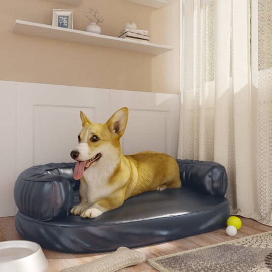 Vidaxl Ergonomisk Hundeseng Skum Mørkeblå 75X53 cm Kunstig Skinn Vidaxl Ergonomisk Hundeseng Skum Mørkeblå 75X53 cm Kunstig Skinn