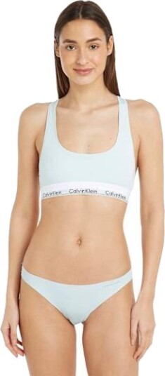 Calvin Klein Unlined Bralette Icon Cotton Modal Island Reef XL