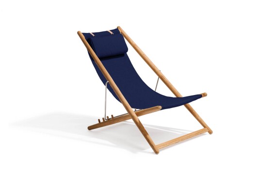 Skargaarden H55 lenestol Teak/blå Agora Natur