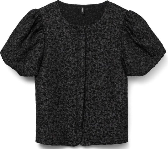 Vero Moda Vmmerle Ss Puff Cardigan Jrs Ret BLACK XS