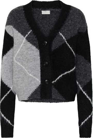 Kaffe Kagrith Cardigan GREY MELANGE / BLACK CHECK XXL