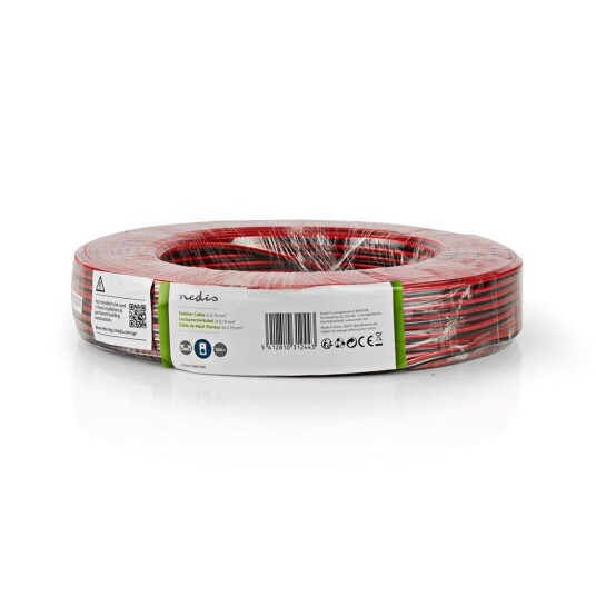Nedis Høyttalerkabel 2x0.75mm² 100m Rund PVC Rød/Sort