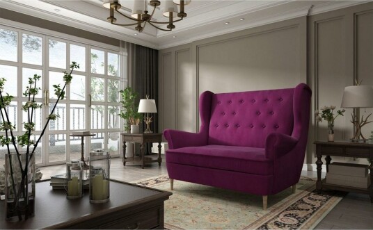 Sofa Eltap Aros 150x103x90 cm Mat Velvet 68 Rød