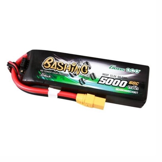 Gens Ace 3S 5000mAh 60C LiPo Batteri med XT90 Plugg