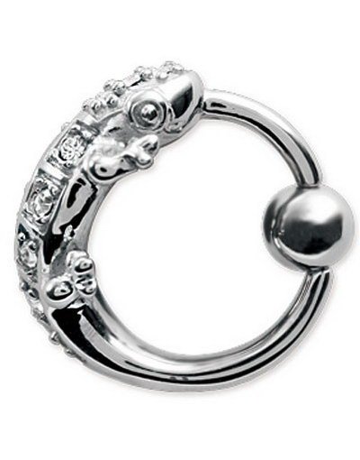 Reptile BCR Piercing med Klare Stener 1.6 x 12 mm