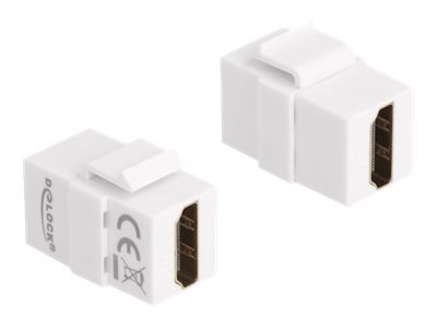 Delock Keystone Module Hdmi Kobler Hdmi Hunn Til Hdmi Hunn Hvit 4K60 Hz 3840 X 2160 Støtte Hdmi 87876