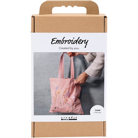 Craft Kit Embroidery Tote bag soft rose 977861