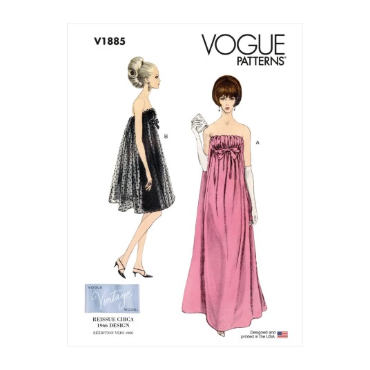 Vogue 1885 - Kjole A5 (6-8-10-12-14)