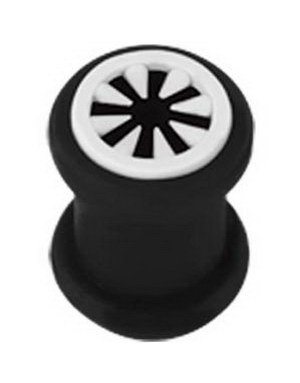 Monster RimSvart og Hvit Piercing Tunnel Strl 4 mm