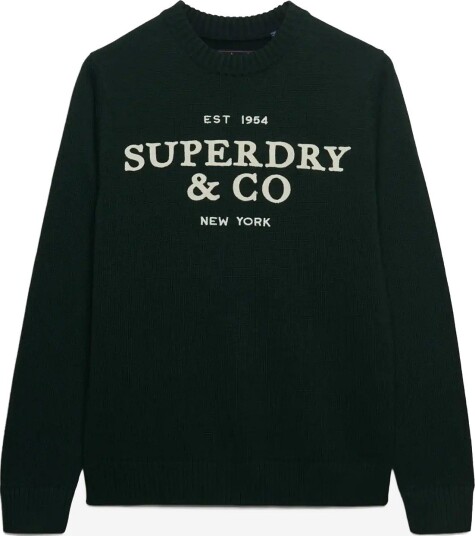 Superdry Applique Graphic Jumper FOREST GREEN S
