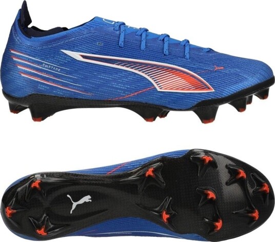 PUMA Ultra 6 Carbon FG Untamed - Ultra Blue/PUMA White/rød Kvinner - Gress (FG), størrelse 39