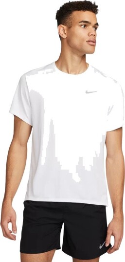 Nike Dri-FIT UV Miler Short-Sleeve t-skjorte herre Hvit S