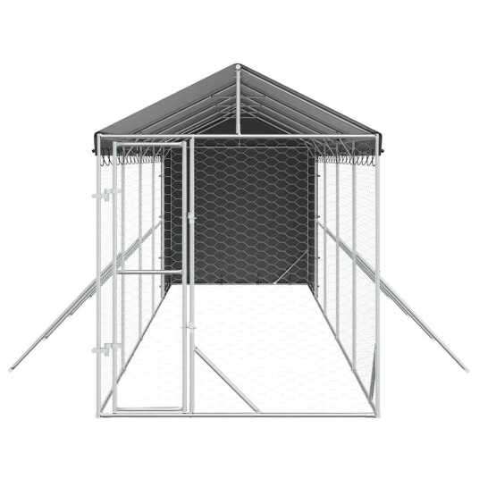 Vidaxl Utendørs Hundekennel Sølv 2X10X2.5 M Galvanisert Stål