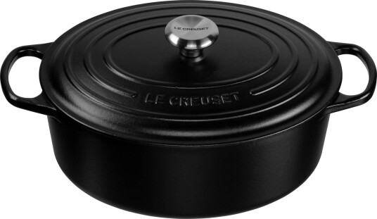 Le Creuset Signature Oval Gryte i St??pejern 31 cm Svart