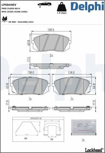 DELPHI LP5044EV Bremseklosser
