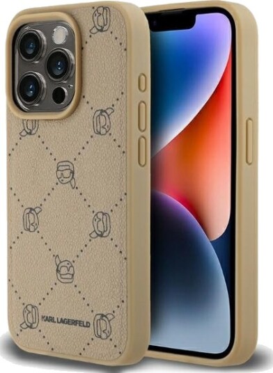 Karl Lagerfeld Magsafe Mobildeksel til iPhone 15 Pro Max - Beige