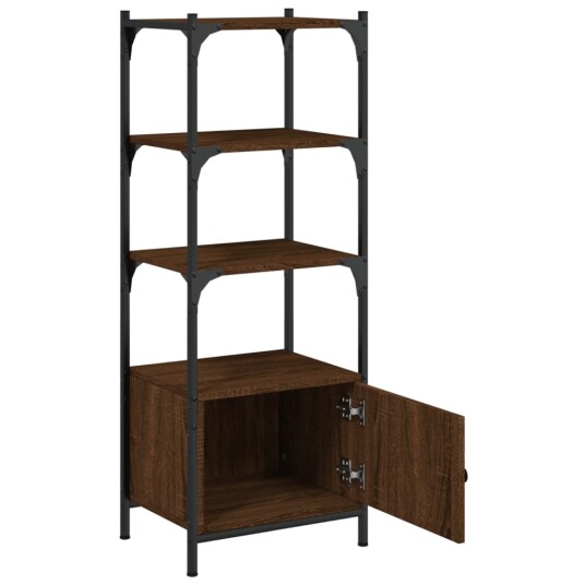 Bokhylle 3 etasjer brun eik 41x30x109,5 cm konstruert tre 8721012340534