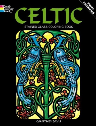 Celtic Stained Glass Coloring Book Av Courtney (Illustrator) Davis