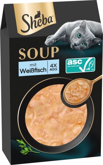 Sheba Classic Soup Våtfôr Hvitfisk 40x40g