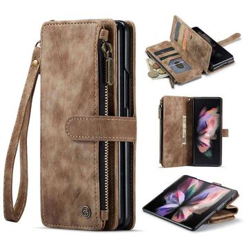 Caseme C30 Multifunksjonell Samsung Galaxy Z Fold4 Lommebok-deksel Brun