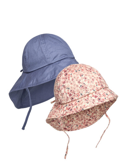 En Fant Summer Hat W. String 2-Pack - Multi/patterned - 2-4Y En Fant Summer Hat W. String 2-Pack - Multi/patterned - 2-4Y