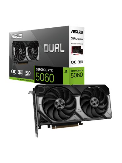 Asus Dual Geforce Rtx 5060 8Gb - Oc Edition - Grafikkort - Geforce Rtx 5060 - 8 Gb Gddr7 - Pci Express 5.0 - 3 X Displayport, Hdmi