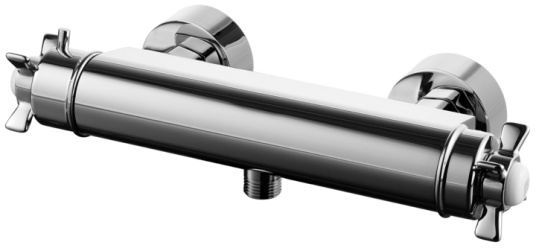 Tapwell XCOL168 Trykk- og termostatstyrt dusjbatteri med utløp ned-Krom